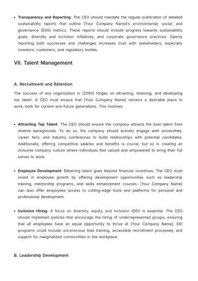 Free CEO Guide Template to Edit Online