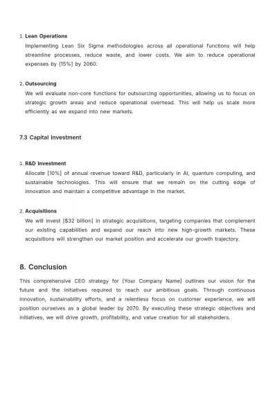 Free CEO Strategy Template to Edit Online