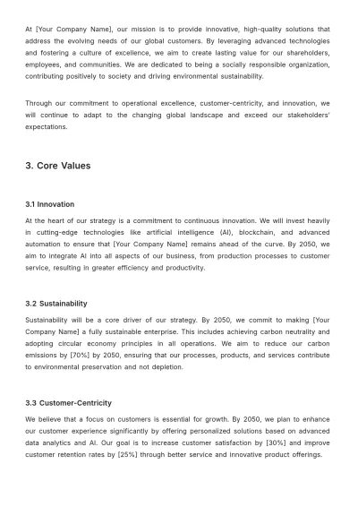 Free CEO Strategy Template to Edit Online