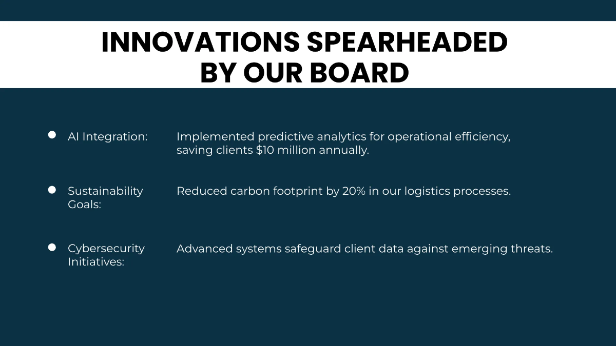 Free Board of Director Presentation Template to Edit Online