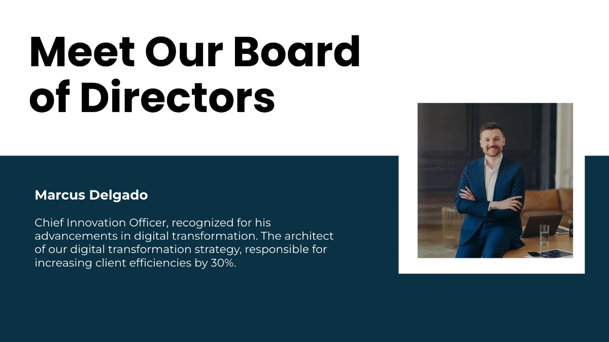 Free Board of Director Presentation Template to Edit Online