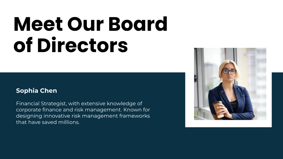 Free Board of Director Presentation Template to Edit Online