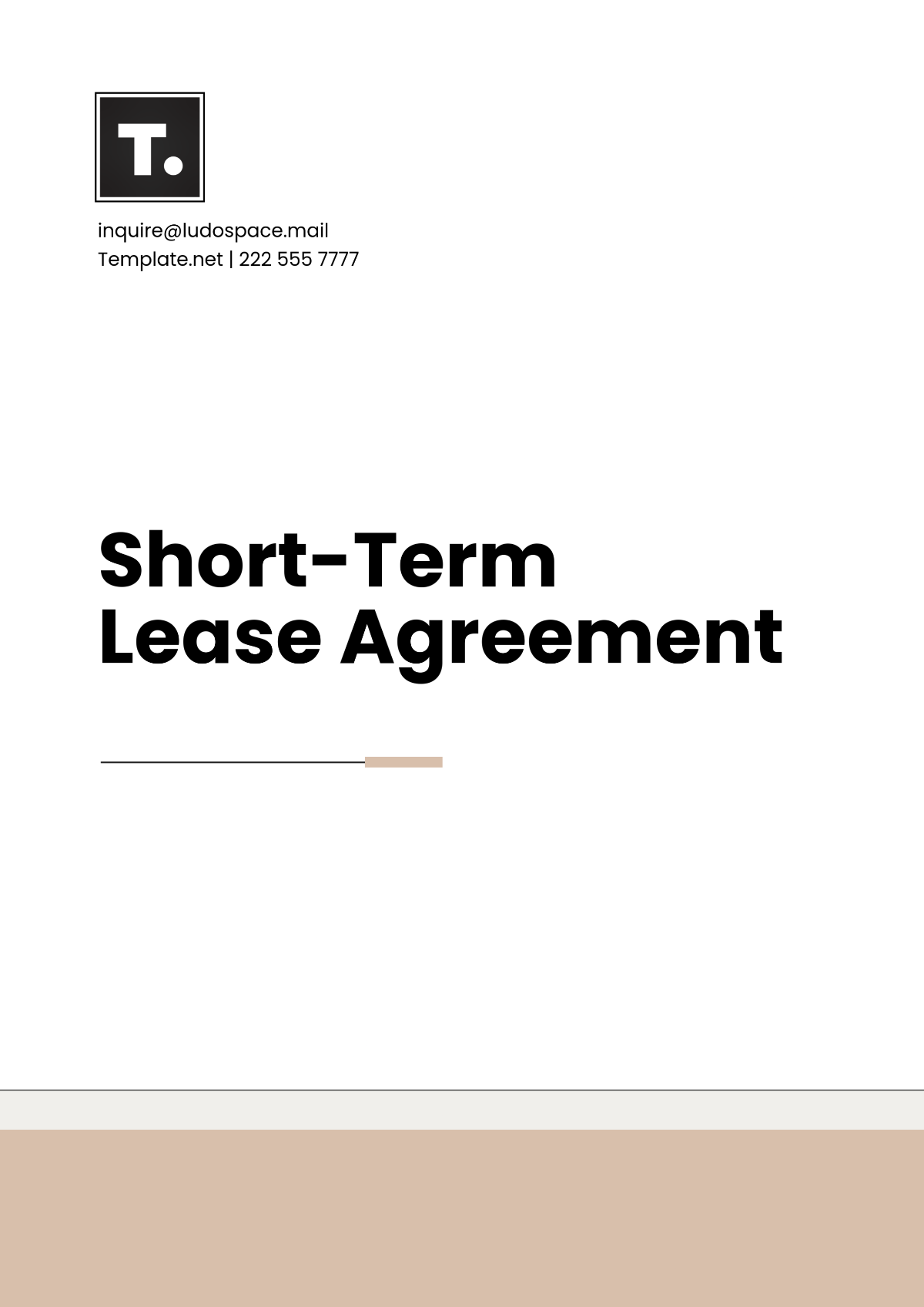 Short-Term Lease Agreement Template - Edit Online & Download