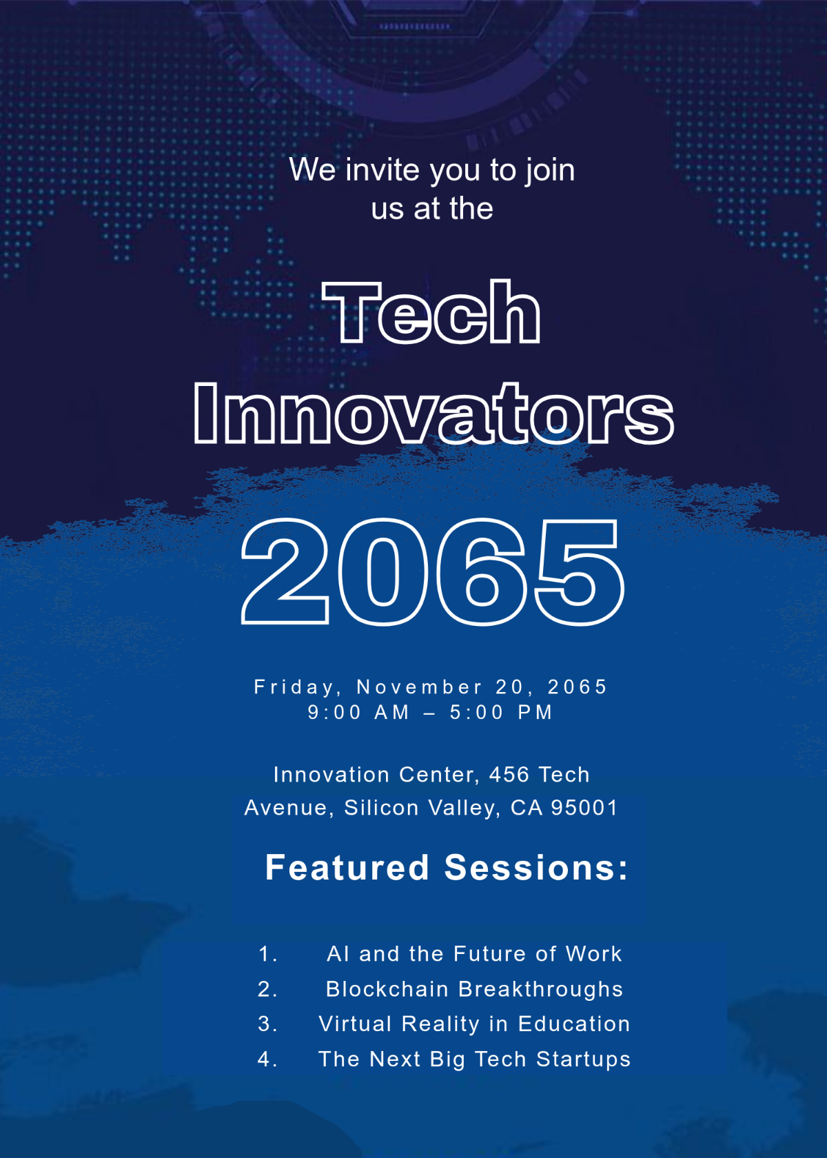 Technology Event Invitation Template - Edit Online & Download