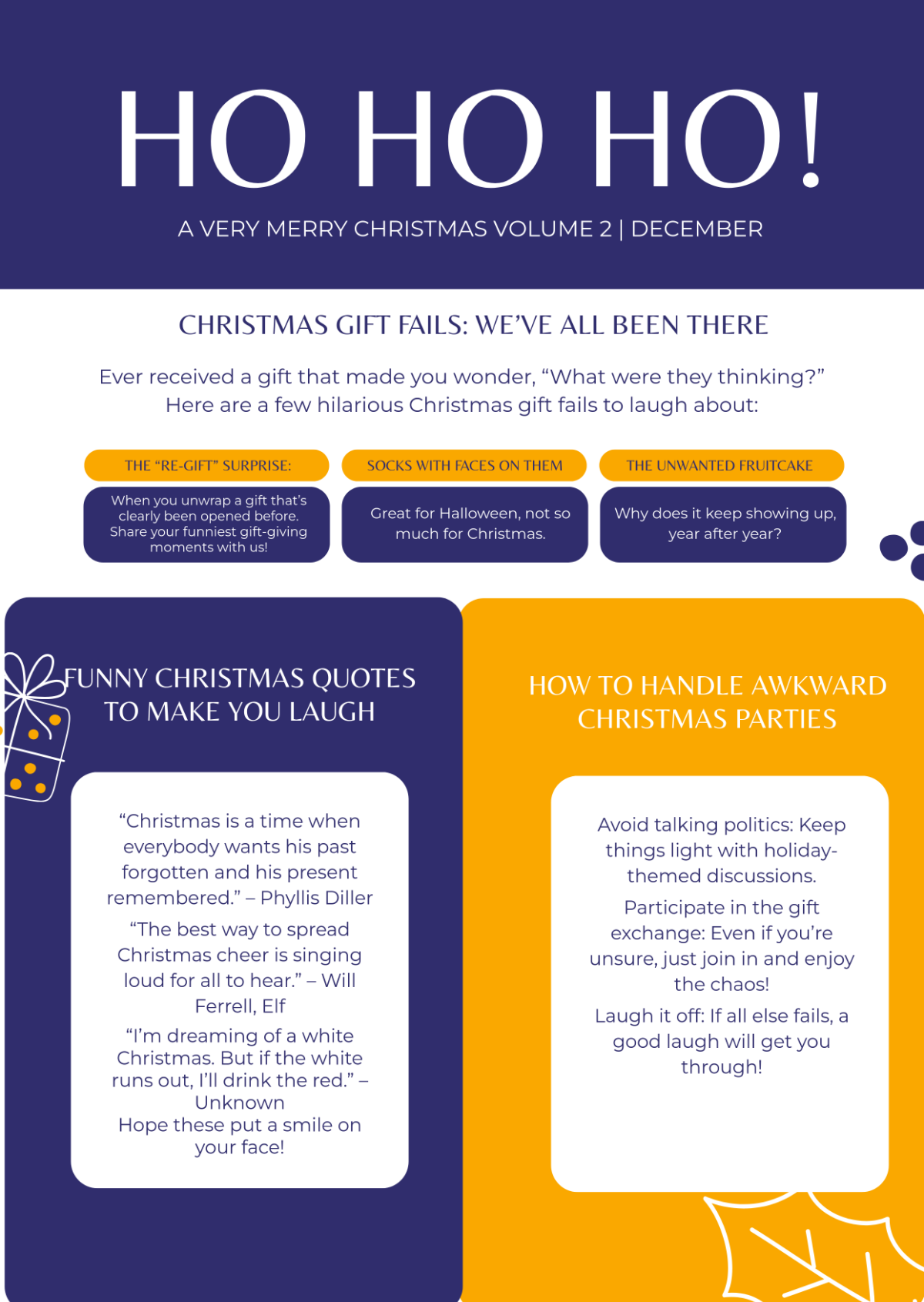 Free Funny Christmas Newsletter Template - Edit Online & Download