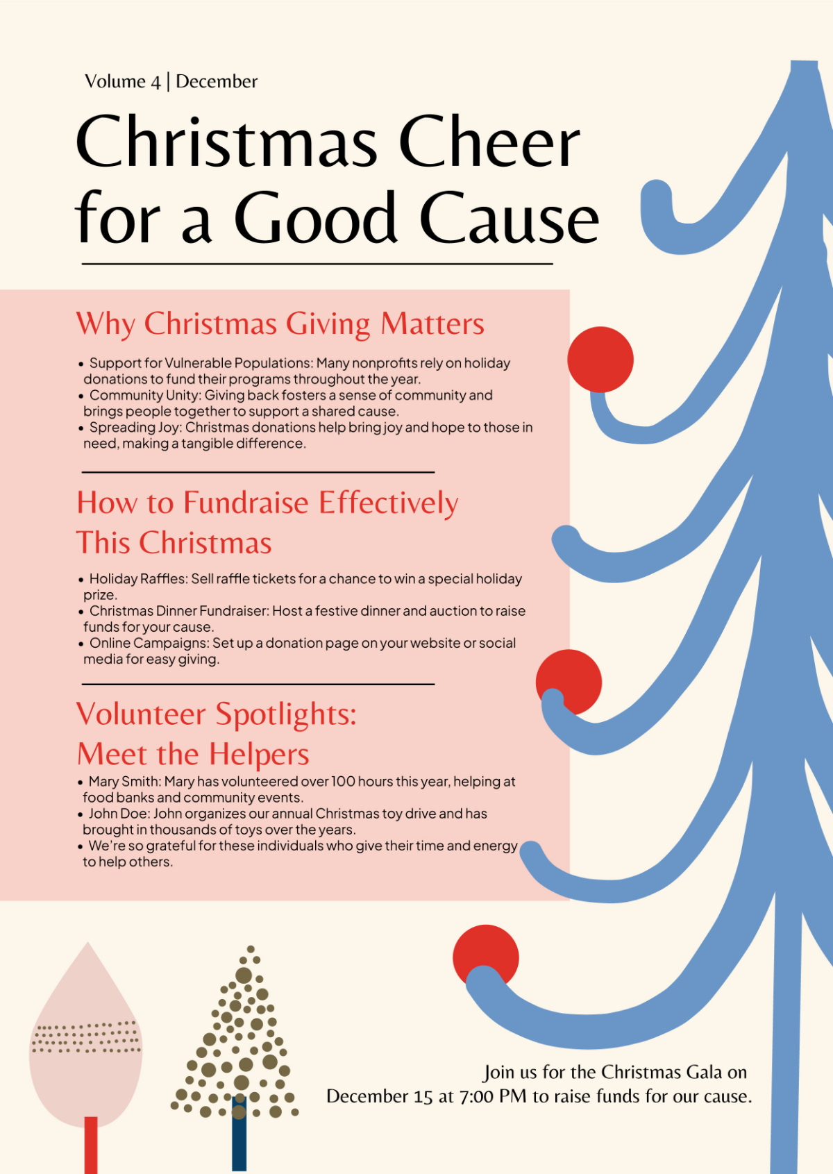 Free Christmas Newsletter for Nonprofits Template - Edit Online & Download