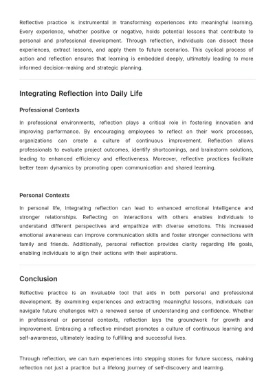 Free Reflective Essay Template to Edit Online