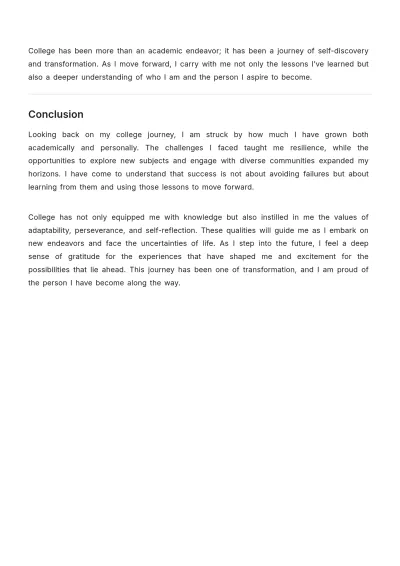 Free Reflective Essay For College Template to Edit Online