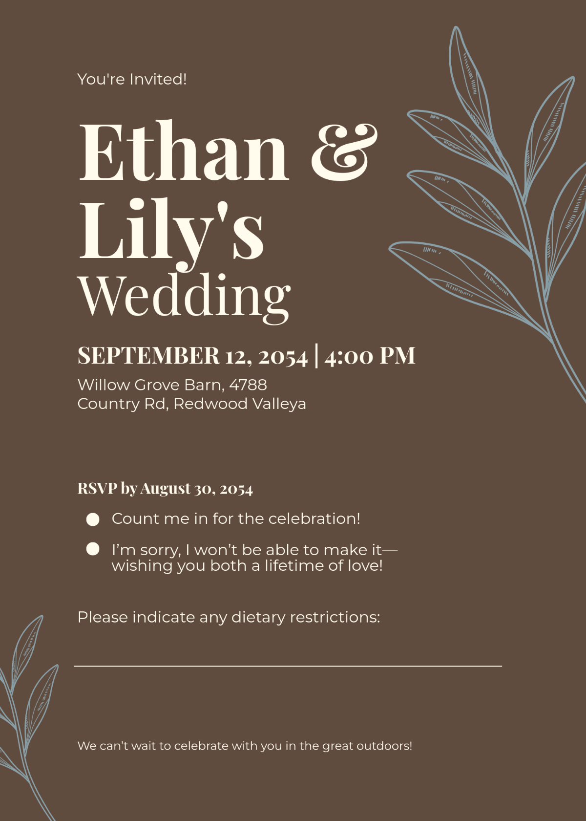 Rustic RSVP Card Invitation Template - Edit Online & Download