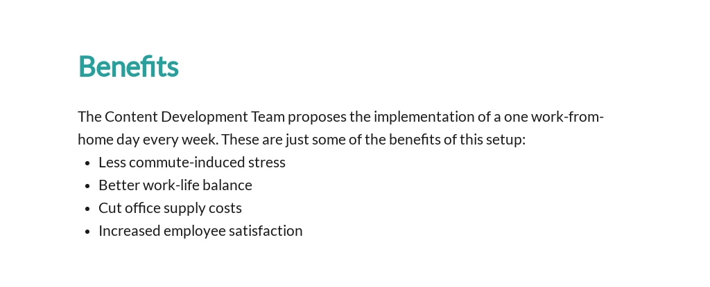 Work from Home Proposal Template [Free PDF] - Word (DOC) | Apple (MAC