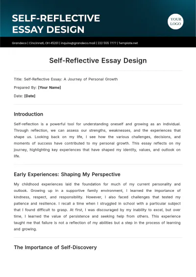 Free Self-Reflective Essay Design Template to Edit Online