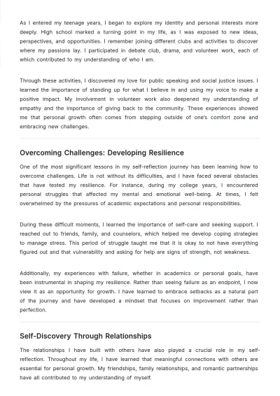 Free Self-Reflective Essay Design Template to Edit Online