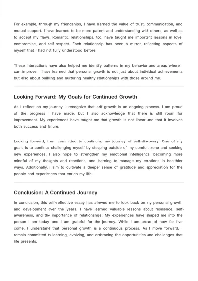 Free Self-Reflective Essay Design Template to Edit Online