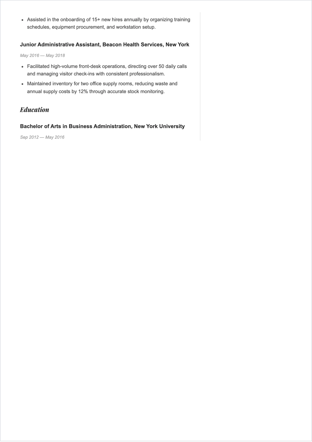 Free Simple ATS CV Outline Template, AI CV Builder
