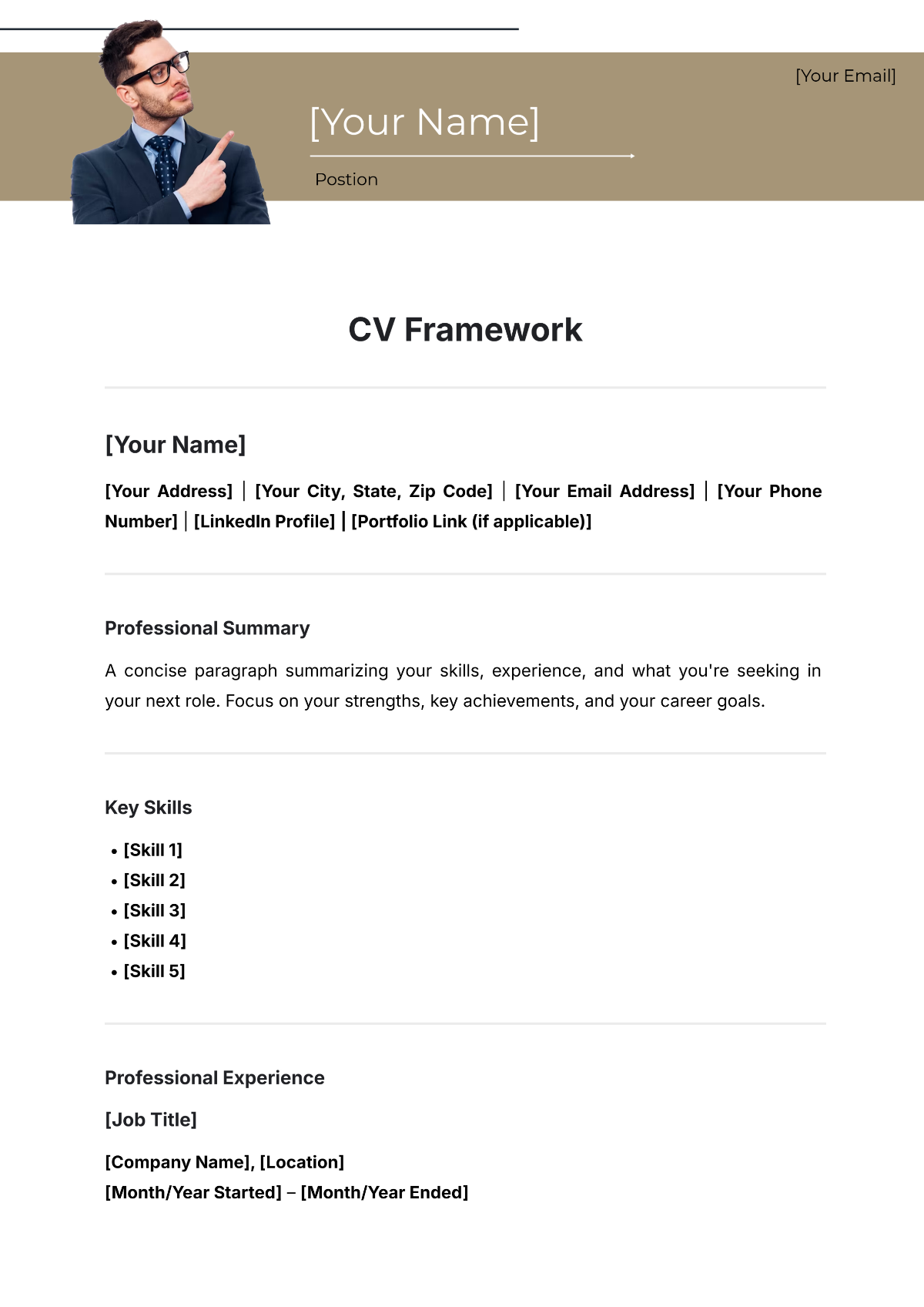 CV Framework Template - Edit Online & Download