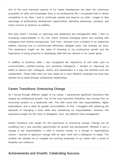 Free Career Reflection Essay Template to Edit Online