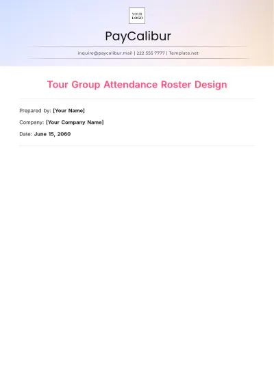 Free Tour Group Attendance Roster Design Template to Edit Online