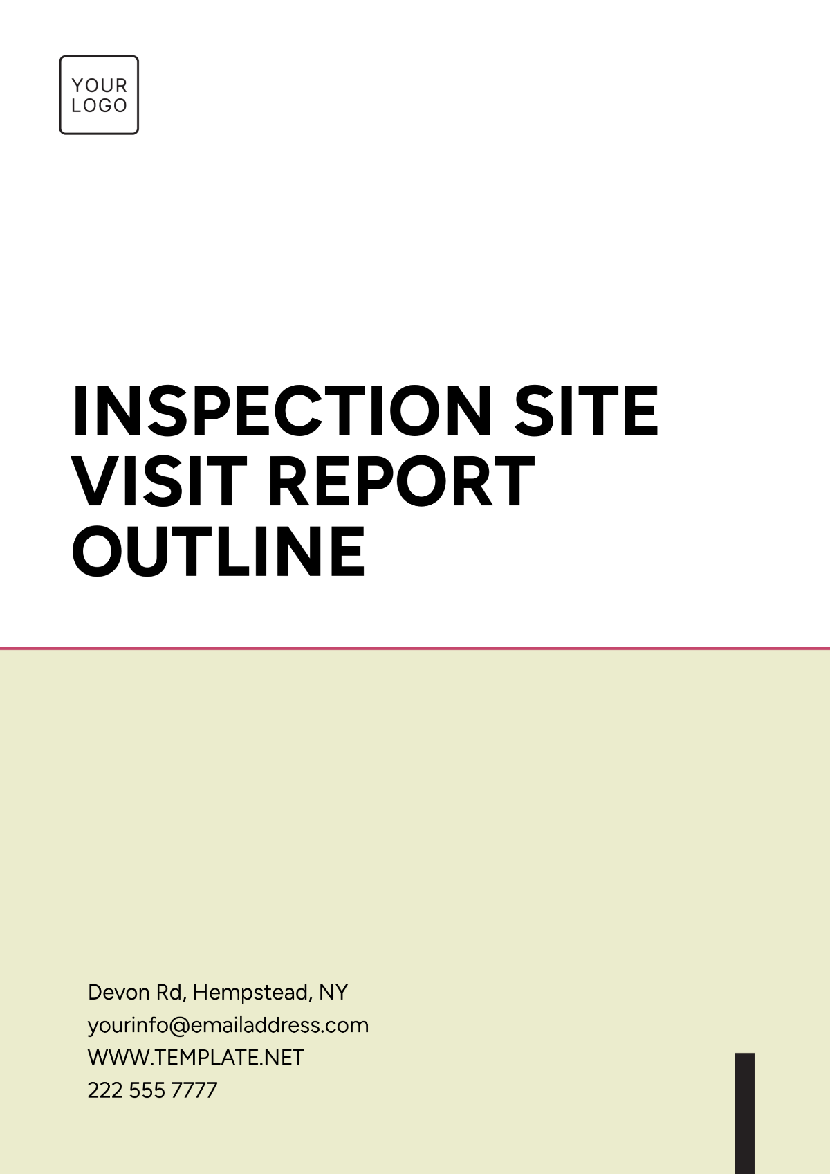 Inspection Site Visit Report Outline Template - Edit Online & Download