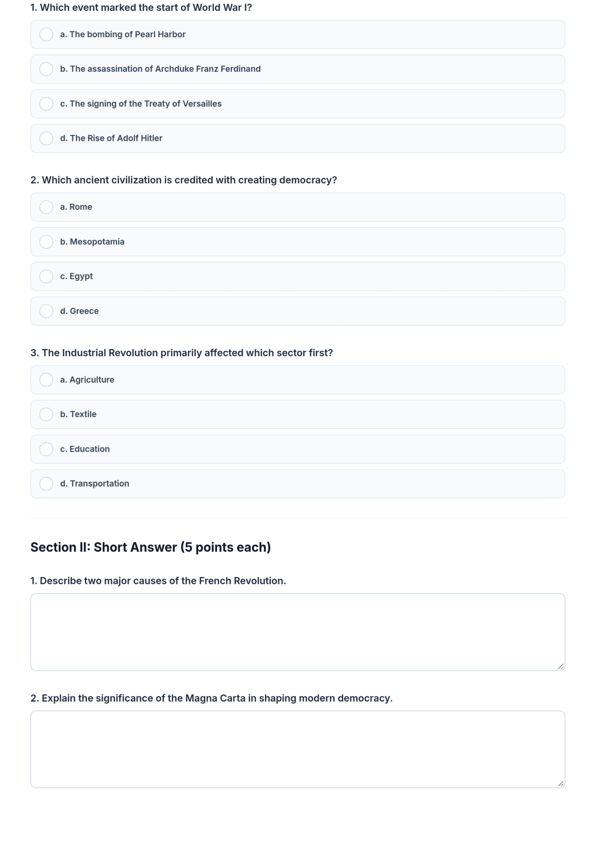 Free High School Exam Template & AI High School Exam Maker Free High School Exam Template & AI High School Exam Maker