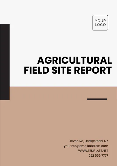 Free Agricultural Field Site Report Template to Edit Online
