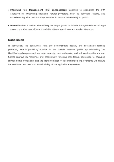Free Agricultural Field Site Report Template to Edit Online
