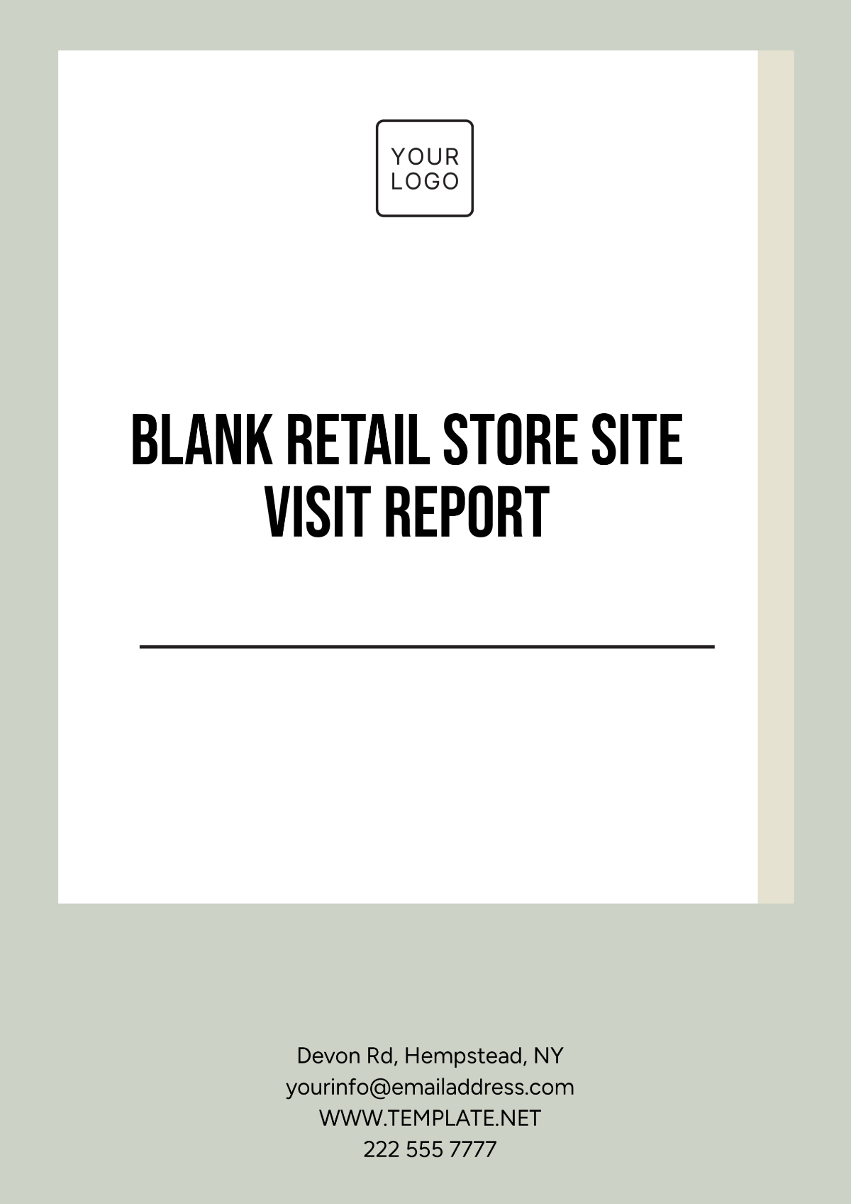 Blank Retail Store Site Visit Report Template - Edit Online & Download