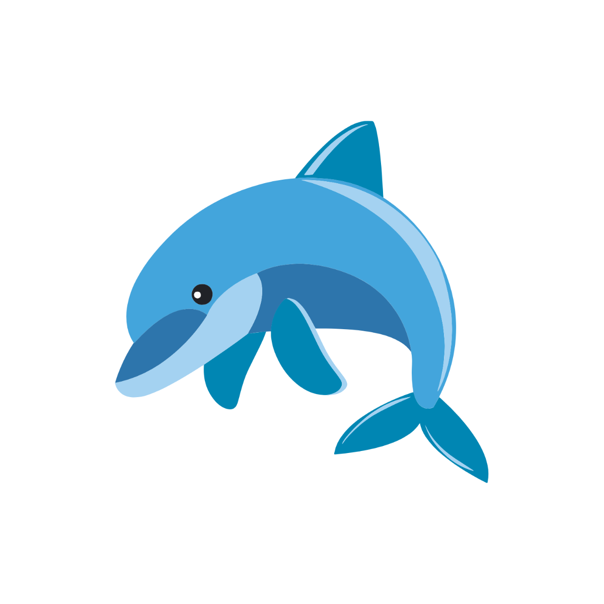 Free Blue Dolphin Clipart Template - Edit Online & Download