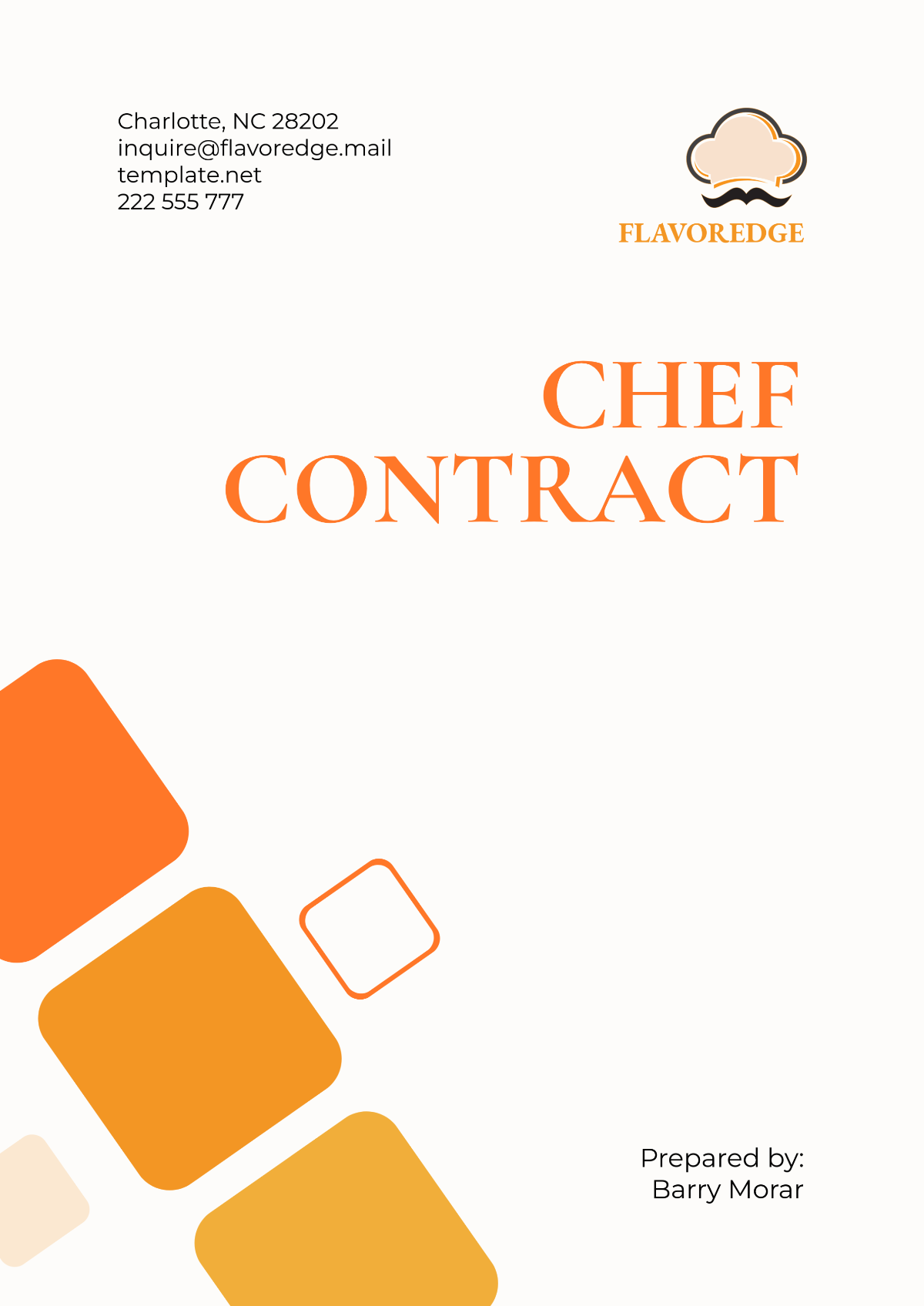 Chef Contract Template - Edit Online & Download