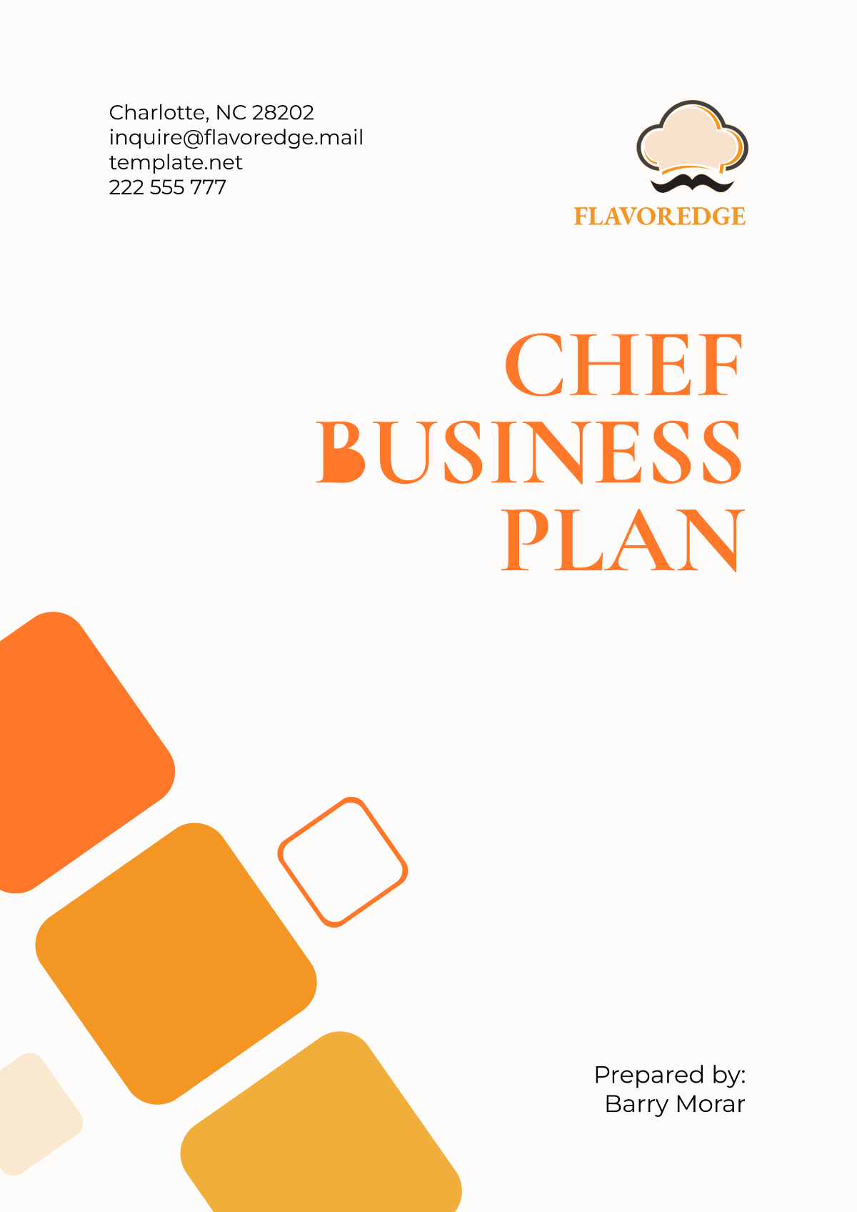 Chef Business Plan Template - Edit Online & Download