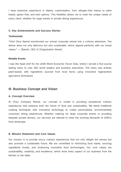 Free Chef Business Proposal Template to Edit Online