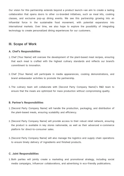 Free Chef Partnership Proposal Template to Edit Online