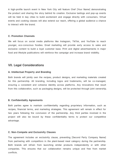 Free Chef Partnership Proposal Template to Edit Online