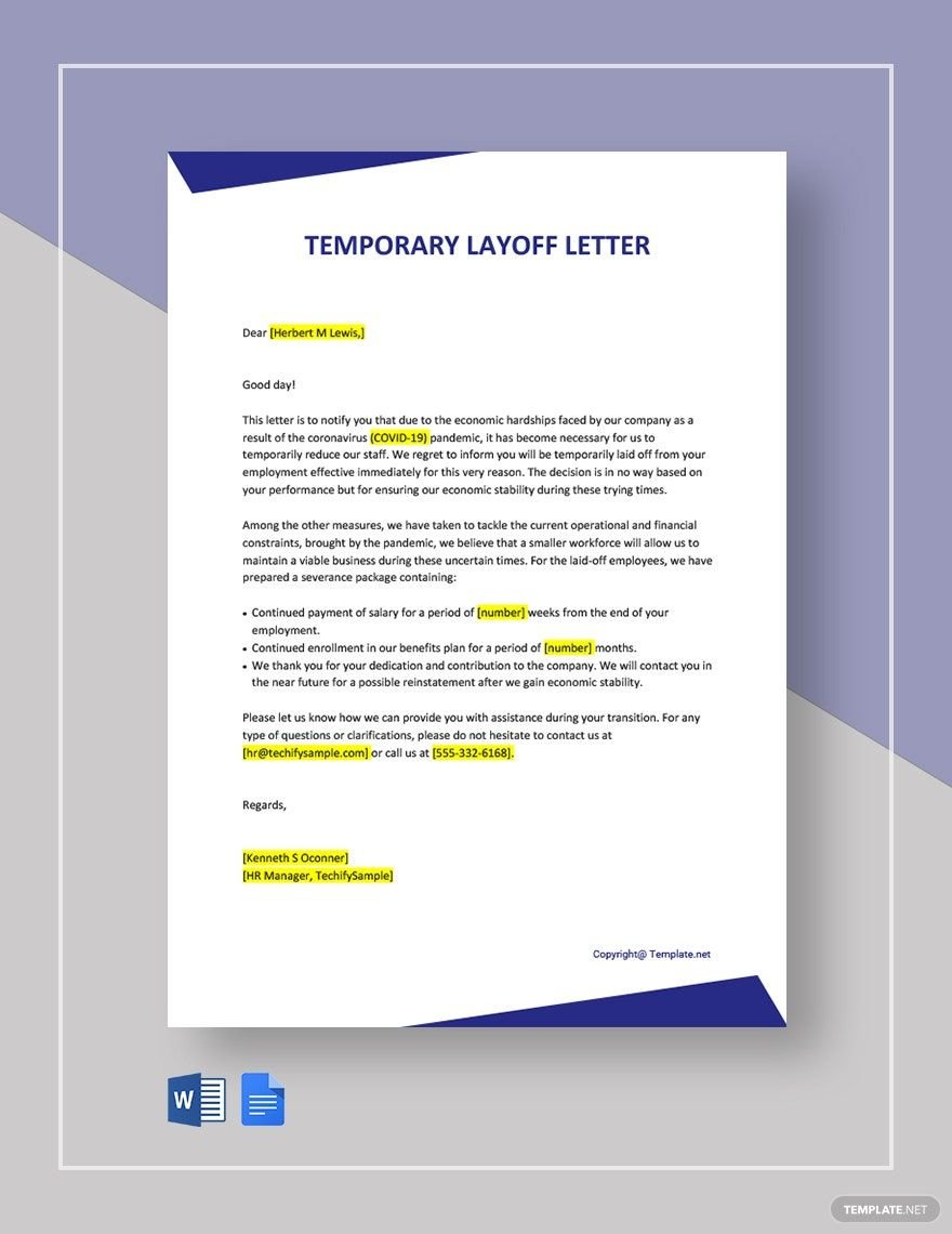 Letter of Temporary Layoff