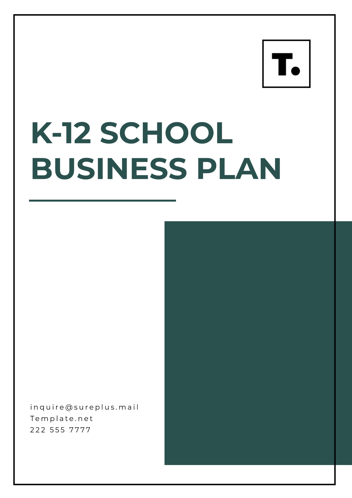 K-12 School Business Plan Template - Edit Online & Download