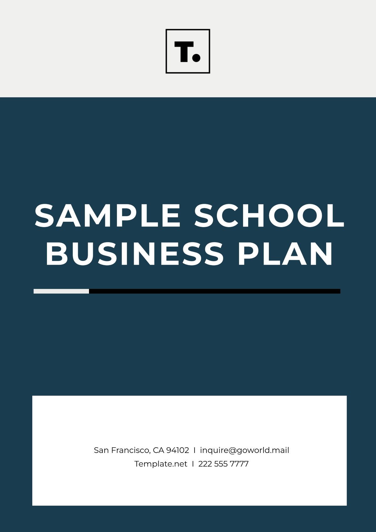 Sample School Business Plan Template - Edit Online & Download