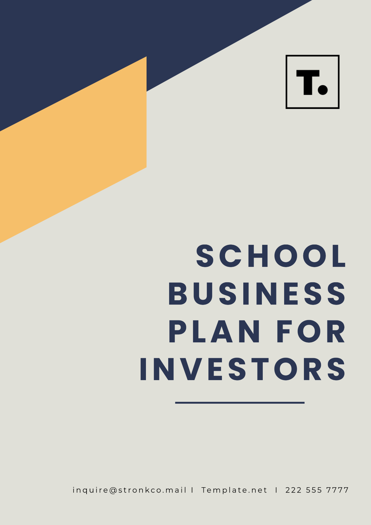 School Business Plan for Investors Template - Edit Online & Download