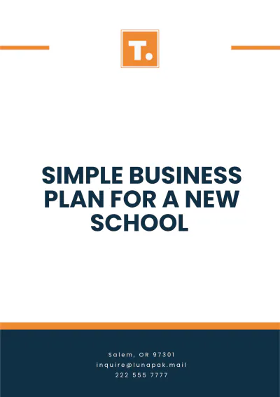 Free Simple Business Plan for a New School Template to Edit Online