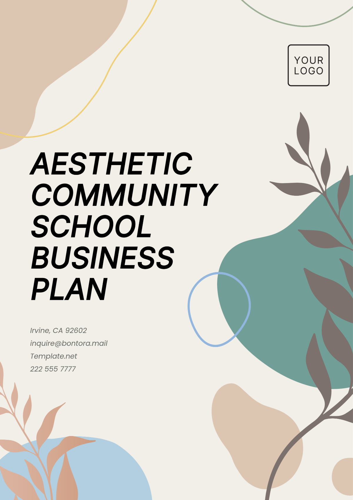 Aesthetic Community School Business Plan Template - Edit Online & Download