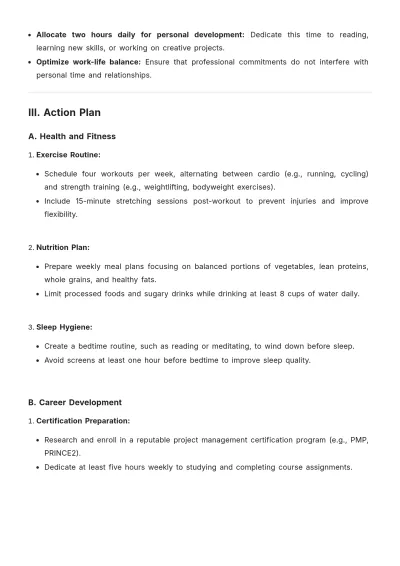 Free Personal Plan Template to Edit Online