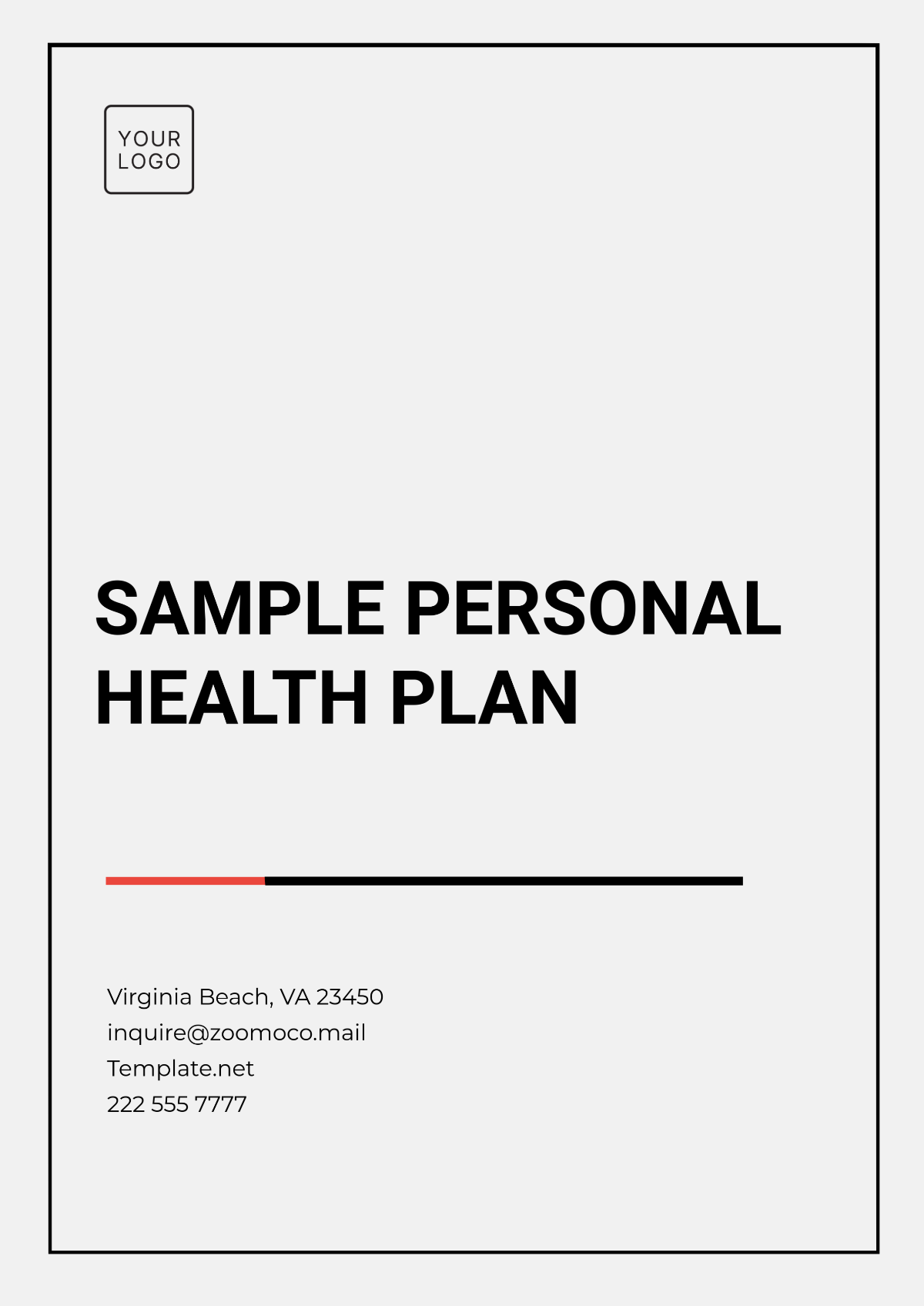 Sample Personal Health Plan Template - Edit Online & Download