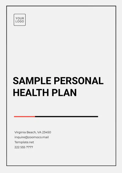 Free Sample Personal Health Plan Template to Edit Online
