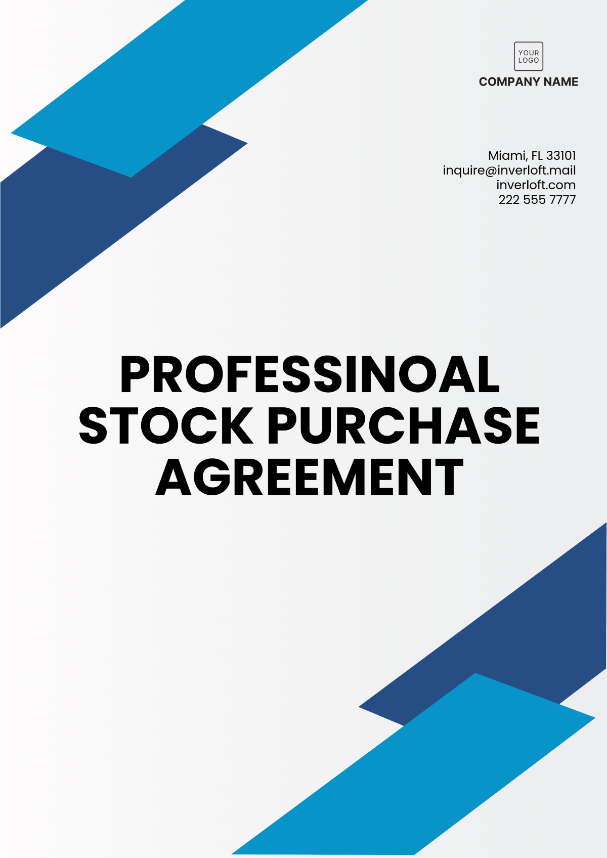 Professional Stock Purchase Agreement Template - Edit Online & Download