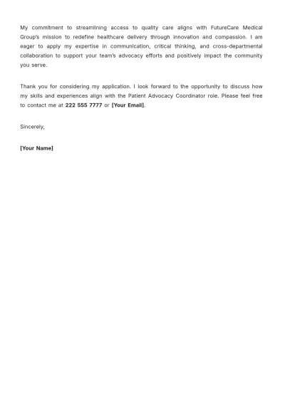 Free Simple Nursing Career Change Letter Template to Edit Online