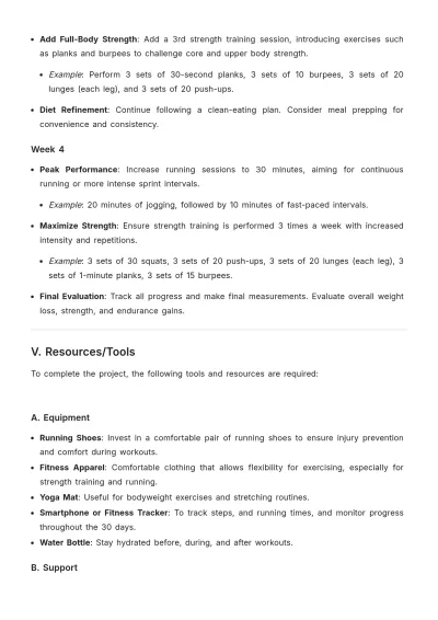 Free Personal Project Plan Template to Edit Online