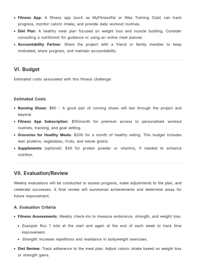 Free Personal Project Plan Template to Edit Online