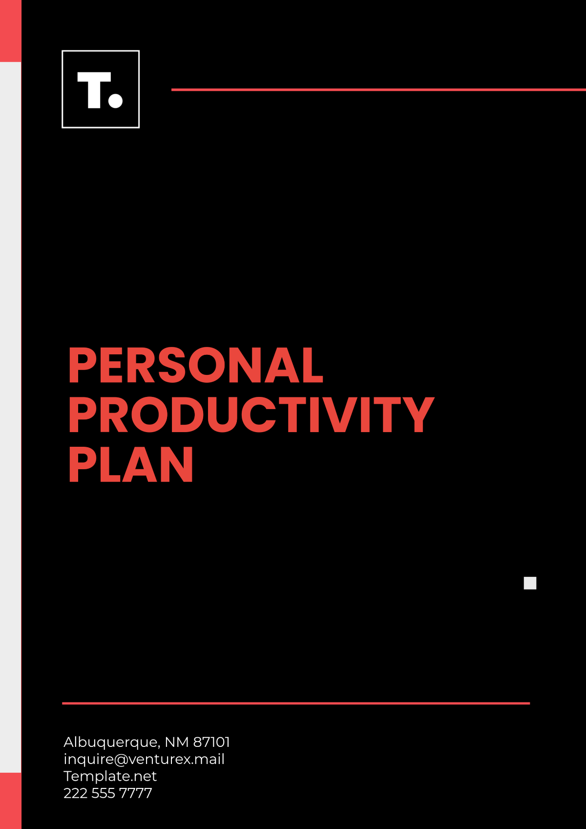 Personal Productivity Plan Template - Edit Online & Download