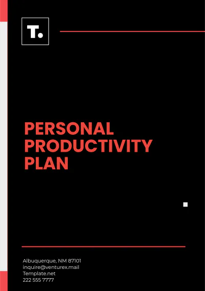 Free Personal Productivity Plan Template to Edit Online