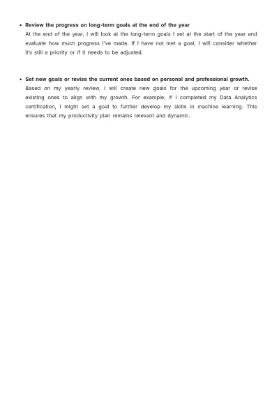 Free Personal Productivity Plan Template to Edit Online