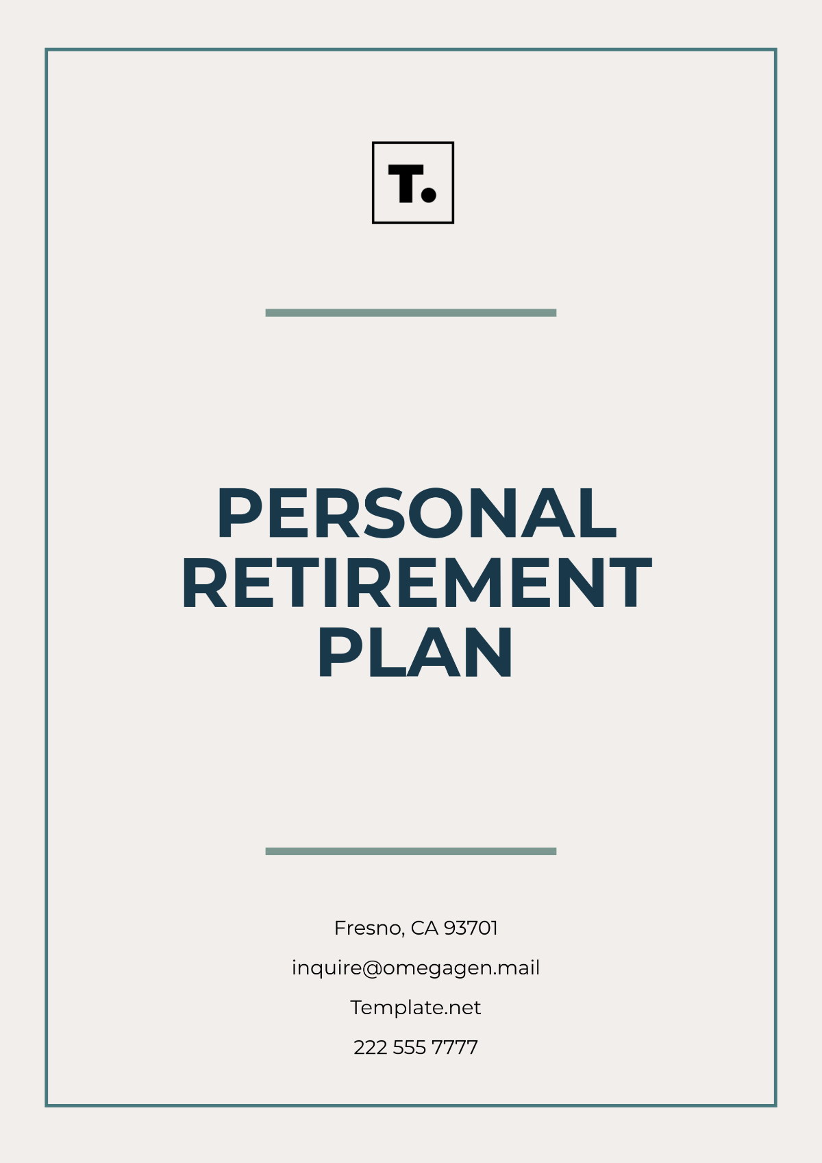 Personal Retirement Plan Template - Edit Online & Download