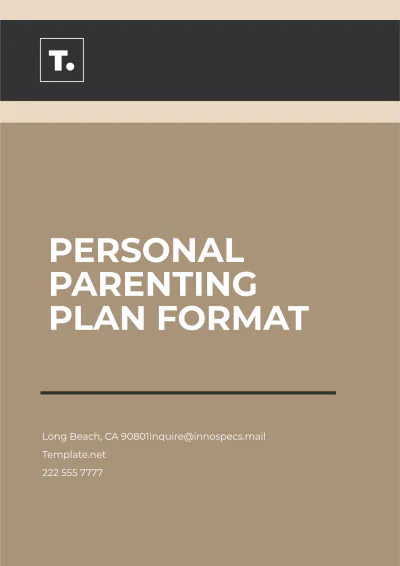 Free Personal Parenting Plan Format Template to Edit Online